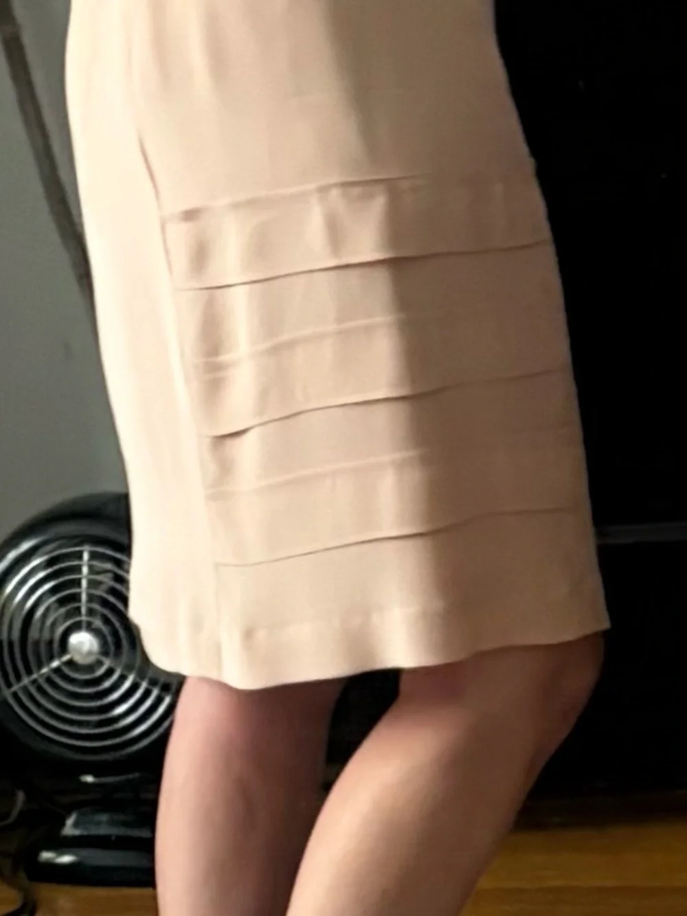 Palest nude pure silk skirt